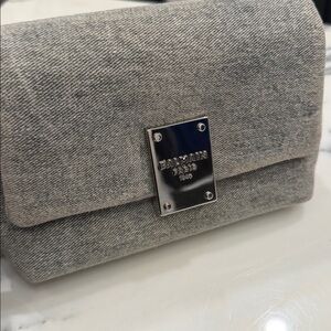 Balmain Gray Chain-Accent Crossbody Bag